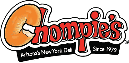 Chompies logo in red and black