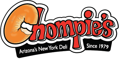 Chompies logo in red and black
