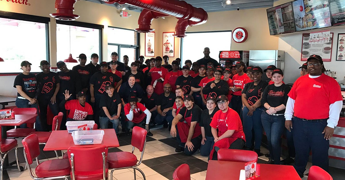 A group of Freddy's staff members